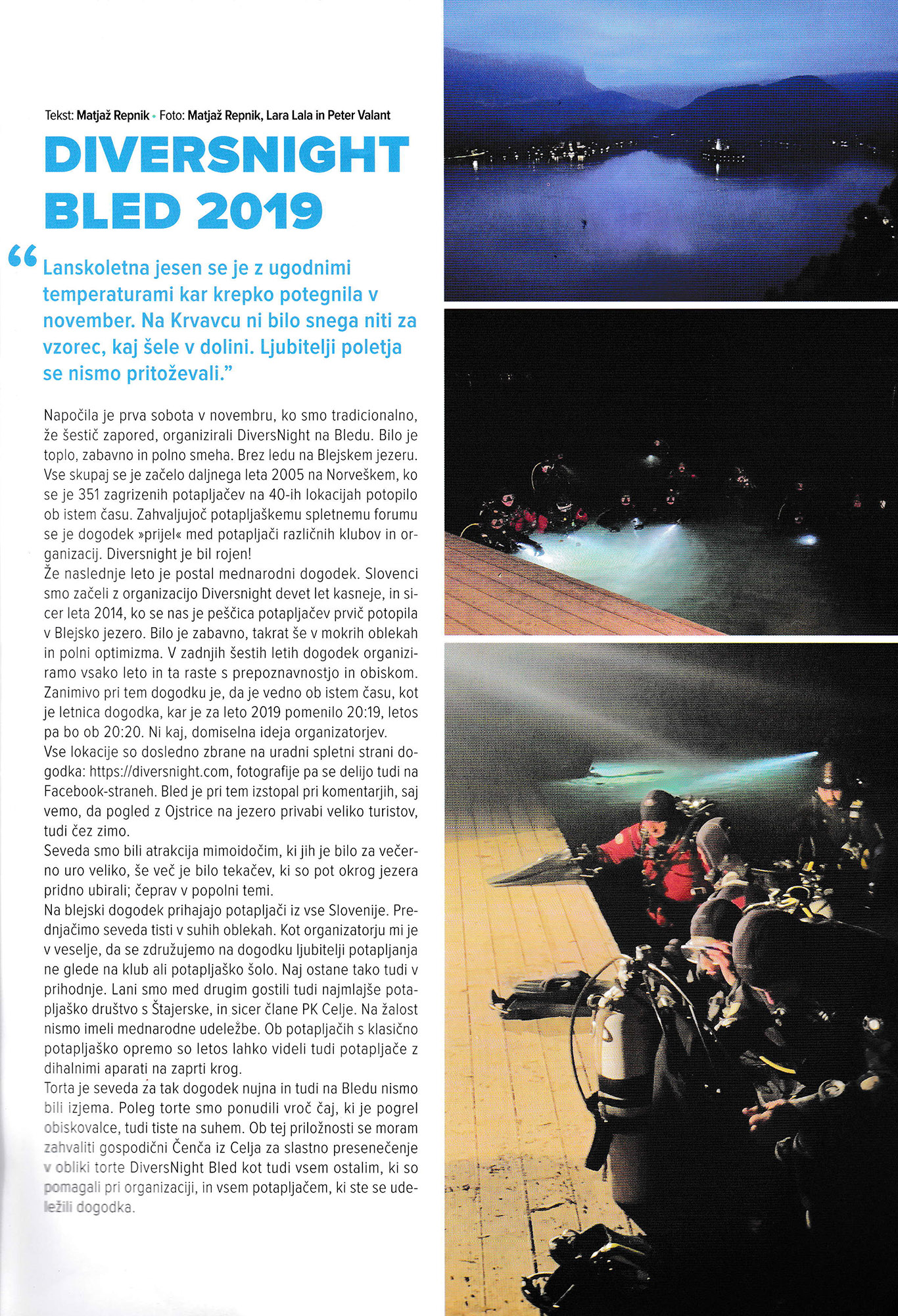 diversnight bled 2019 revija potapljac
